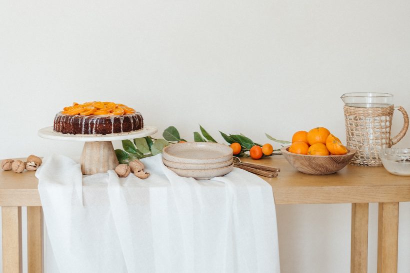 Honey and Walnut Olive Oil Cake with Citrus Candy