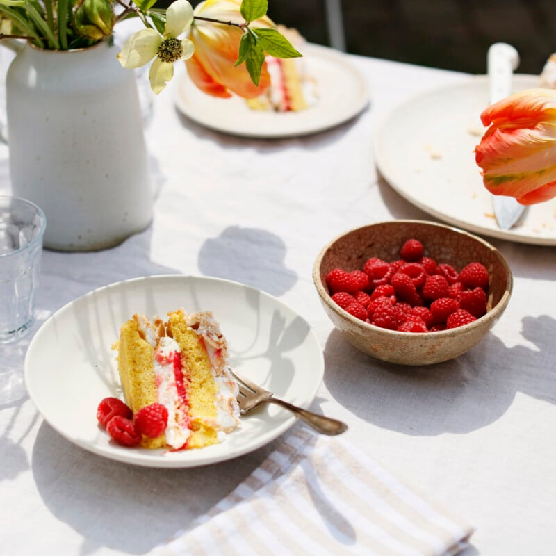 rhubarb meringue cake