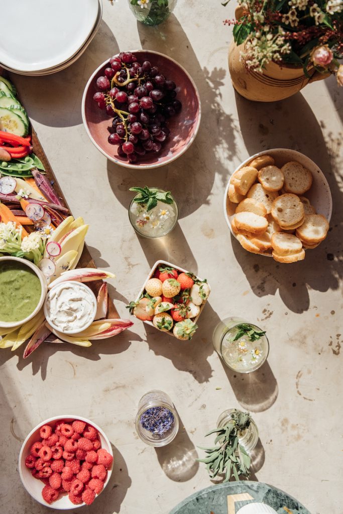 Ashleigh Amoroso happy hour fruit spread and vegetable crudités_how to stick to a routine