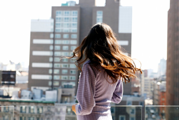 healthy brown hair city backdrop