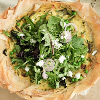 easy spring onion quiche