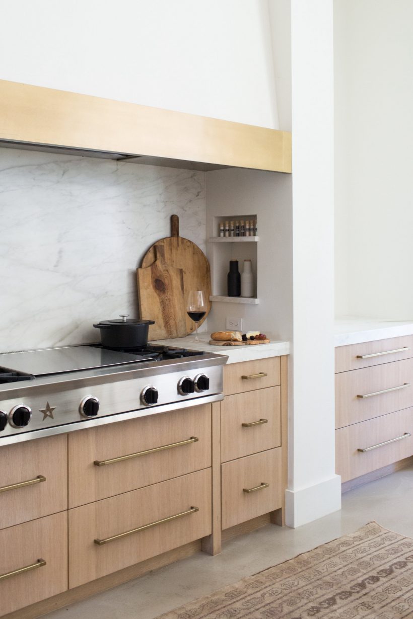 kitchen range with marble counters