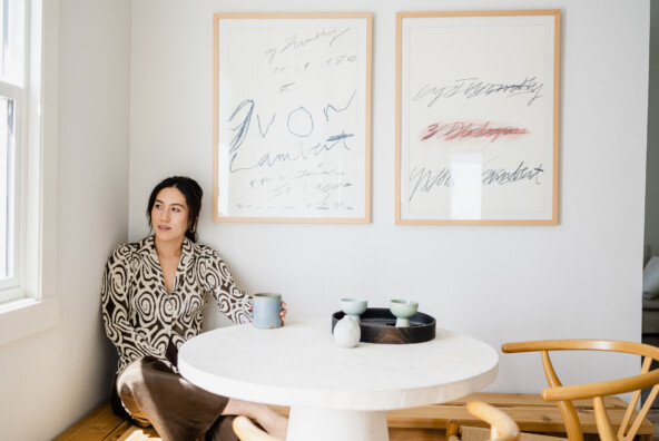 Diana Ryu sitting at rounding dining table