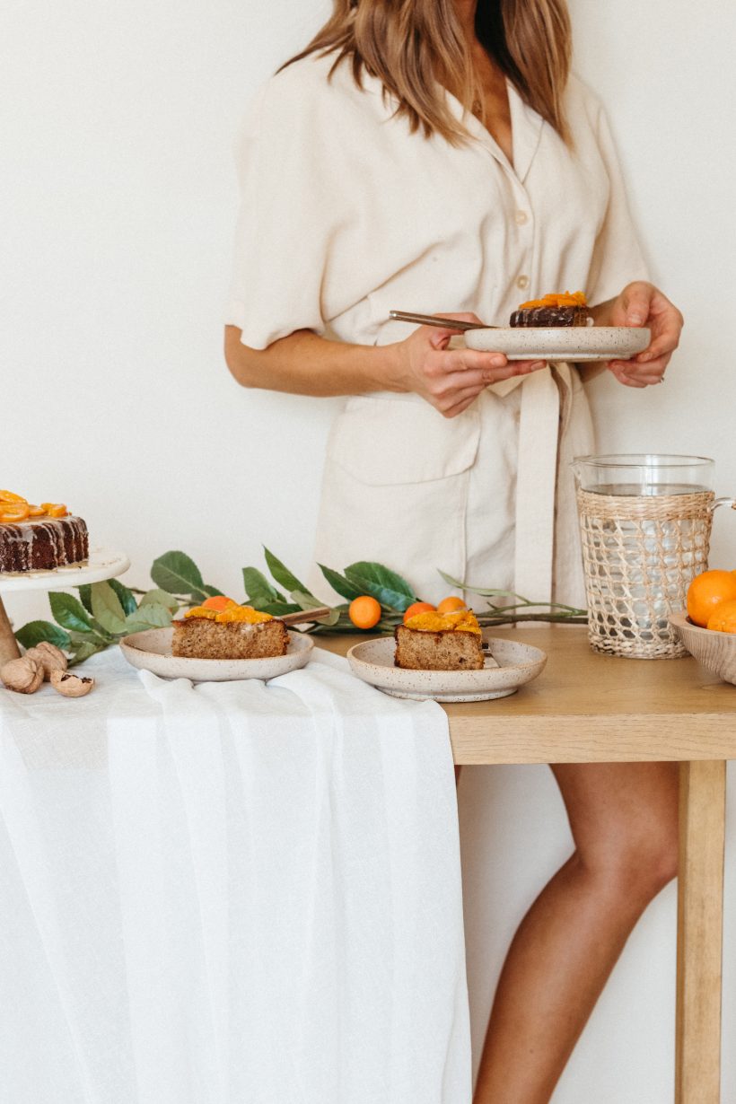 Honey and Walnut Olive Oil Cake with Citrus Candy