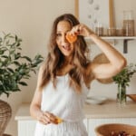 camille prepping from healthy summer cookbooks