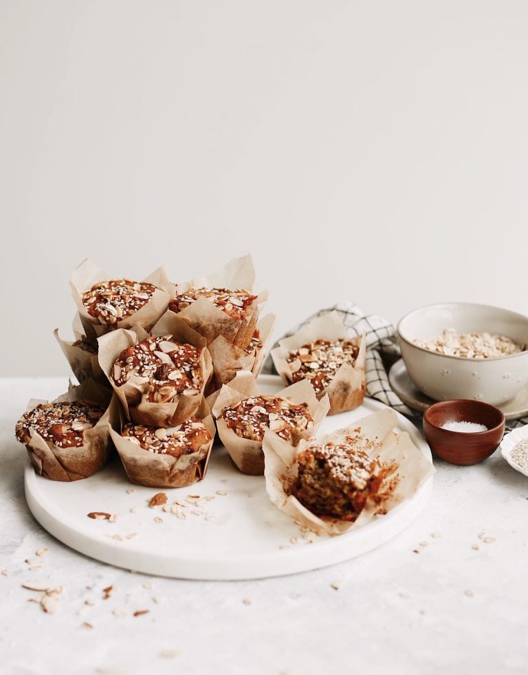 Vegan Nutty Banana Muffins_grab and go breakfast ideas for work