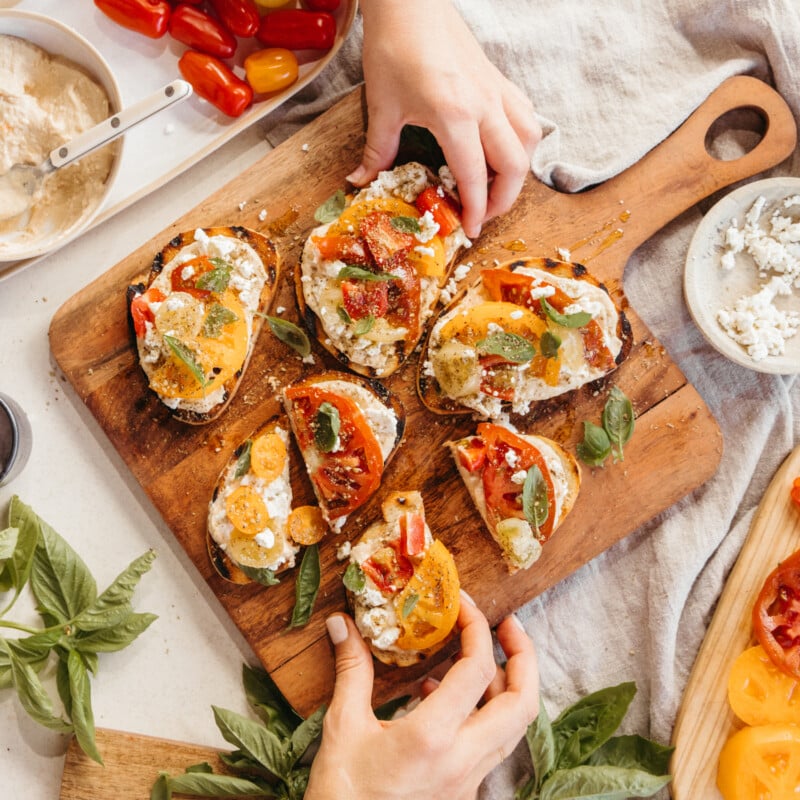 Hummus toast summer recipe