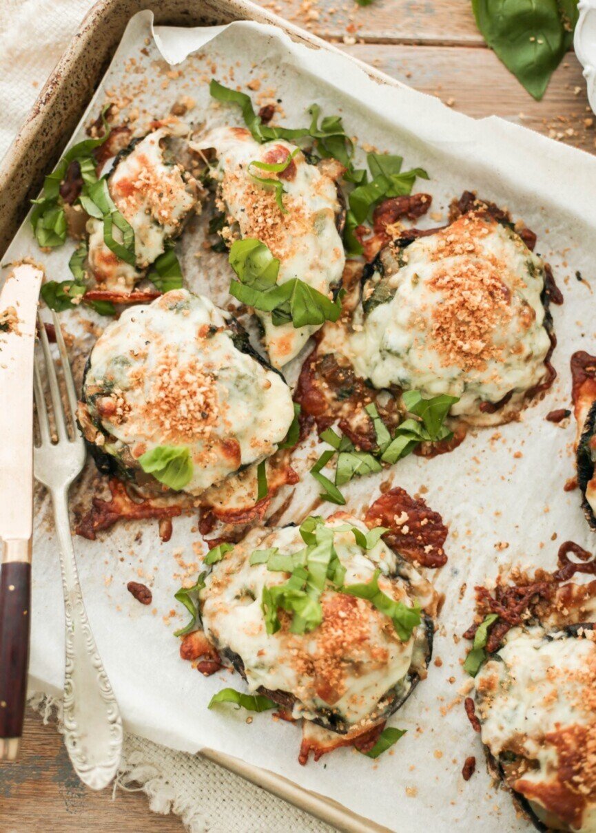 Portobello Mushrooms with Cheese