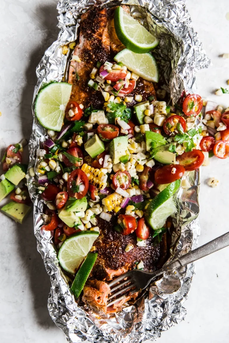 Smoky Grilled Salmon with Avocado Salad_best way to cook corn