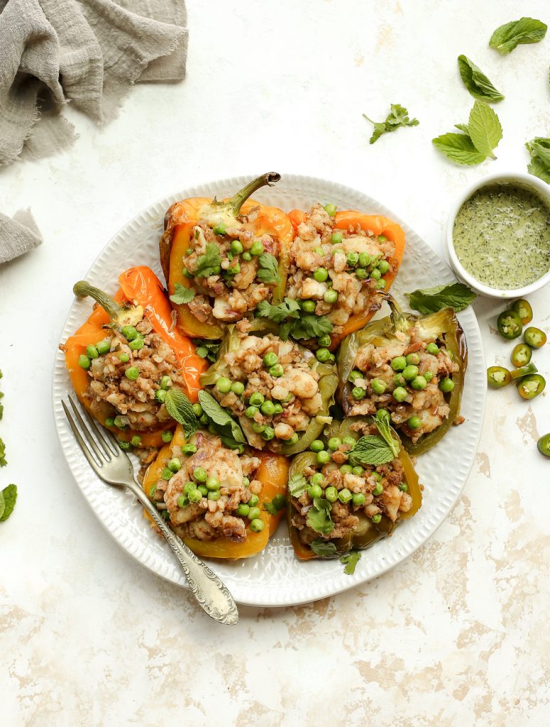 Samosa Stuffed Bell Peppers