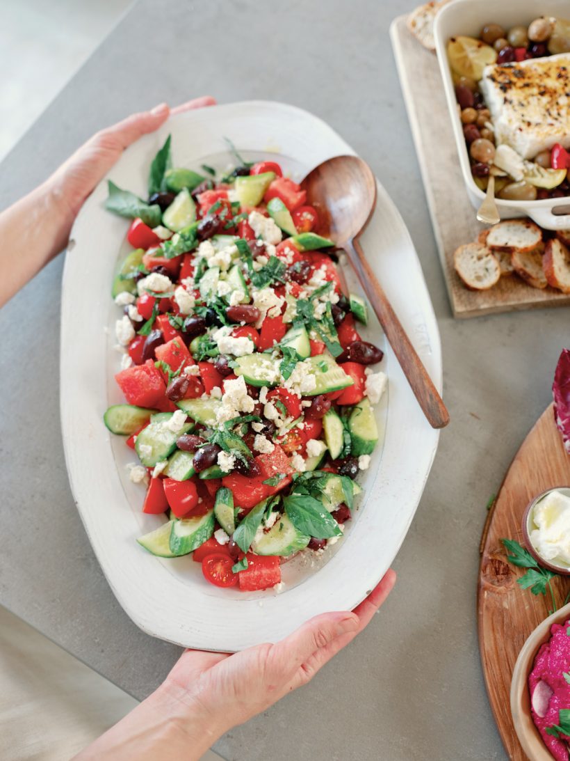 Salad - watermelon - greek - chopped