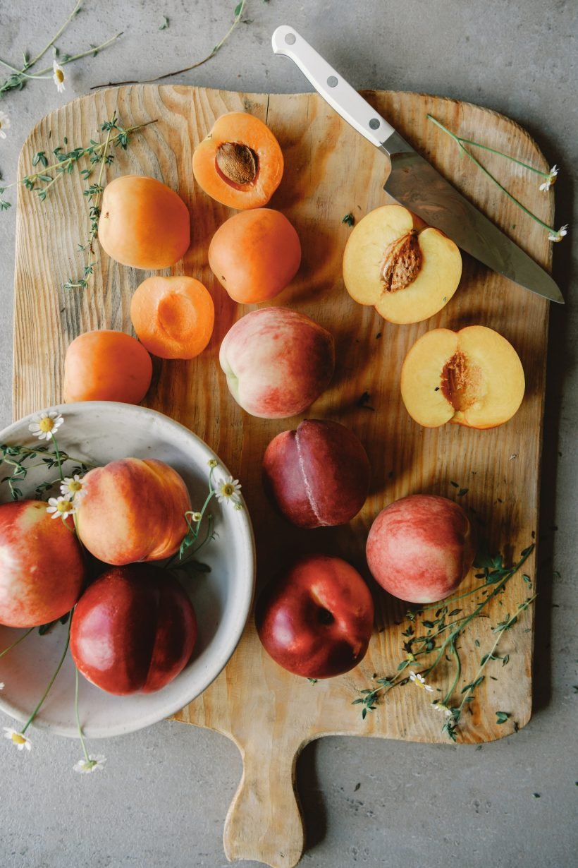 peaches and thyme, summer produce fruit