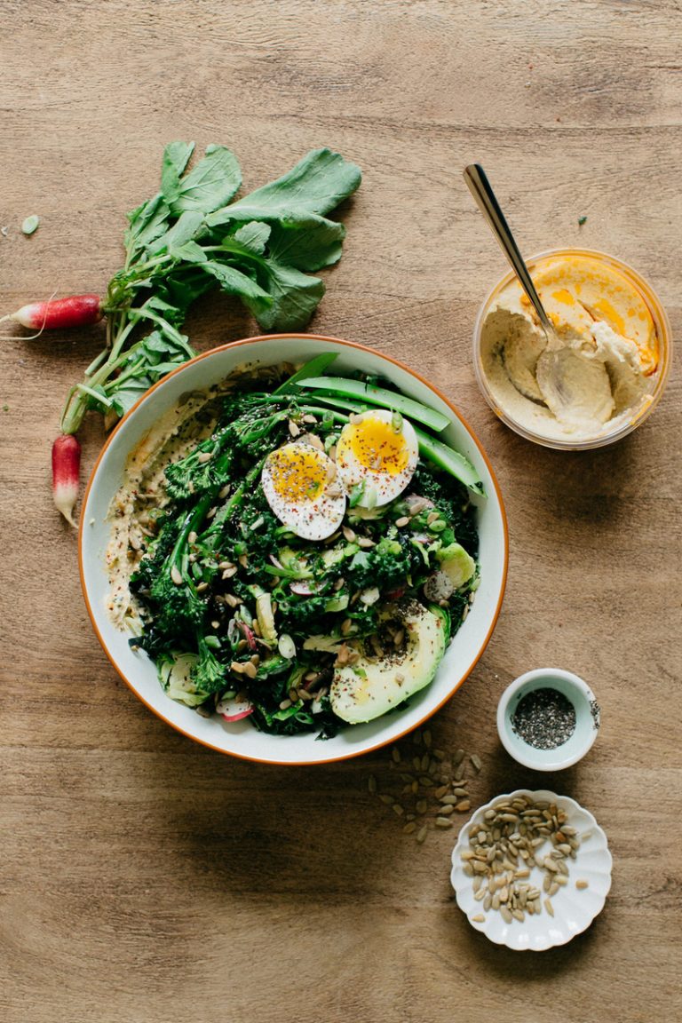 Hummus and bowl of butter_ easy vegetarian meal for one