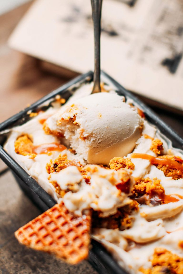 Butterscotch Swirl Pumpkin Cookie Dough Ice Cream_healthy ice cream recipe