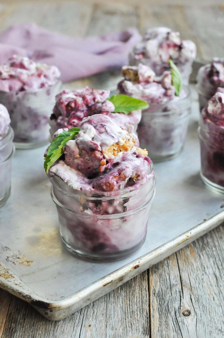 Paleo Blueberry Crumble Ice Cream_healthy ice cream recipe