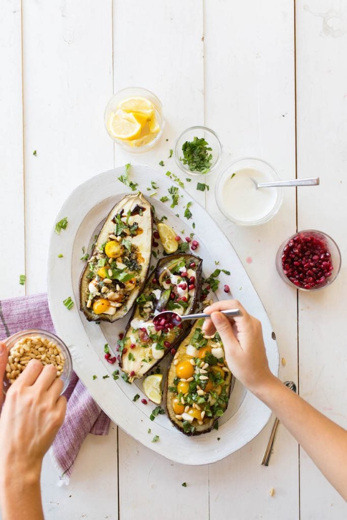 Stuffed Roasted Eggplants