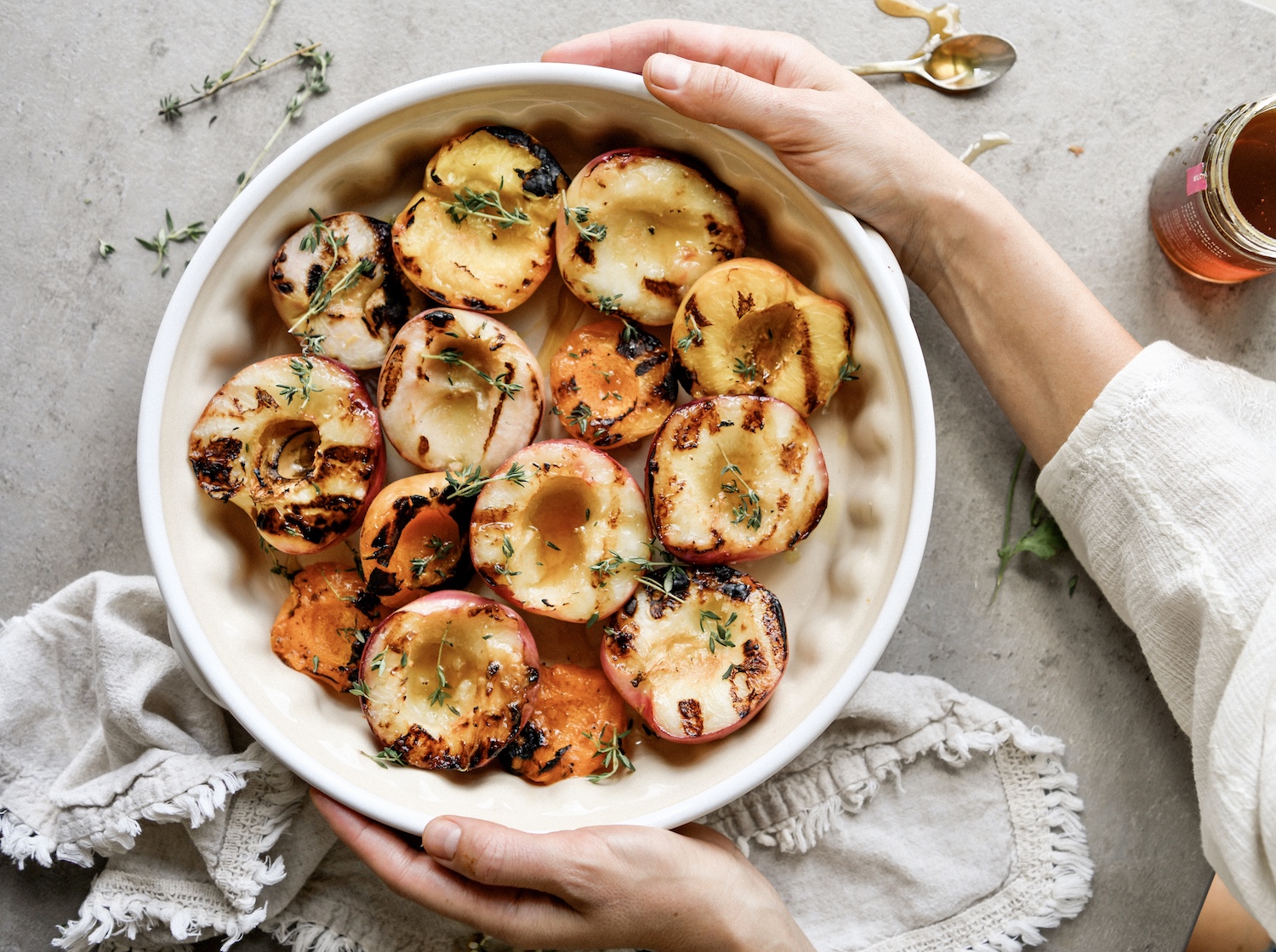 Grilled peach