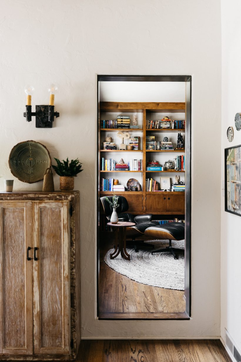 home library with Eames chair