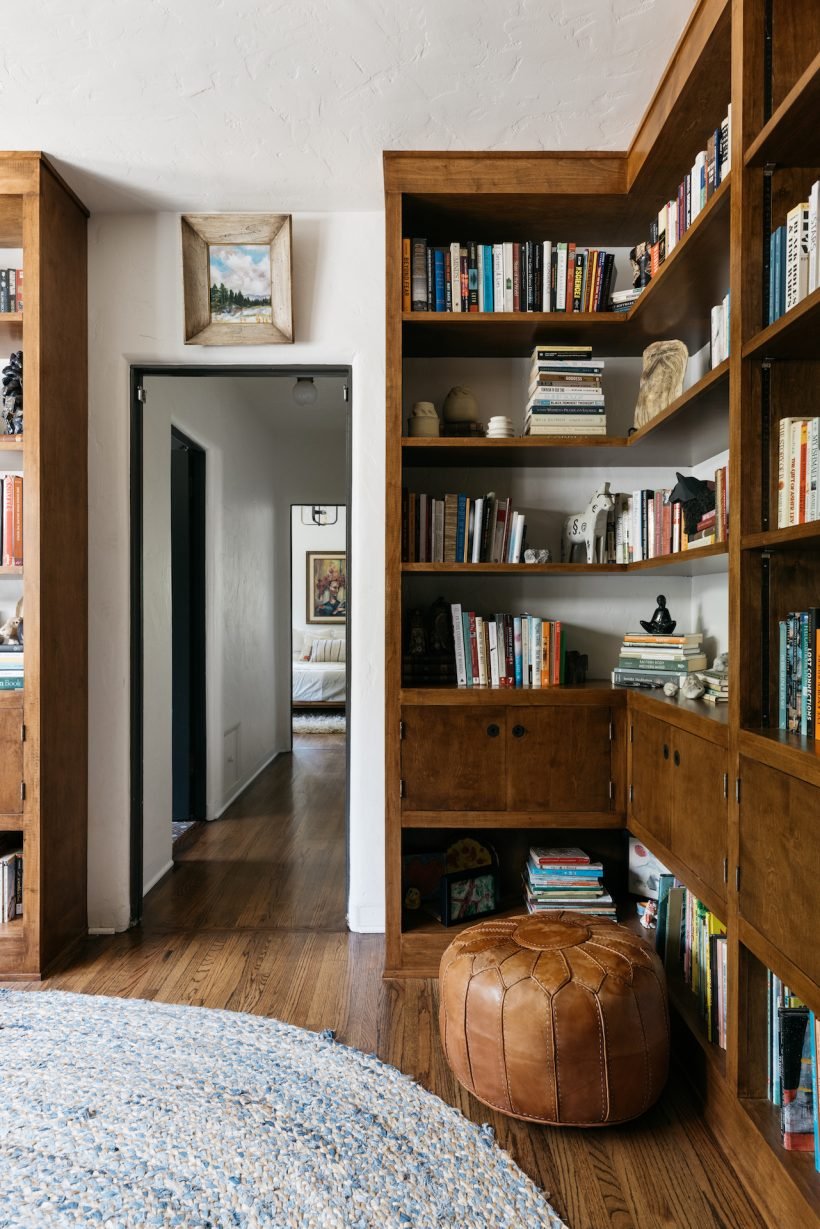 books on the bookshelf at home