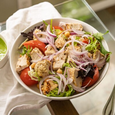Chicken Schnitzel Salad is Full of Vibrant Flavor