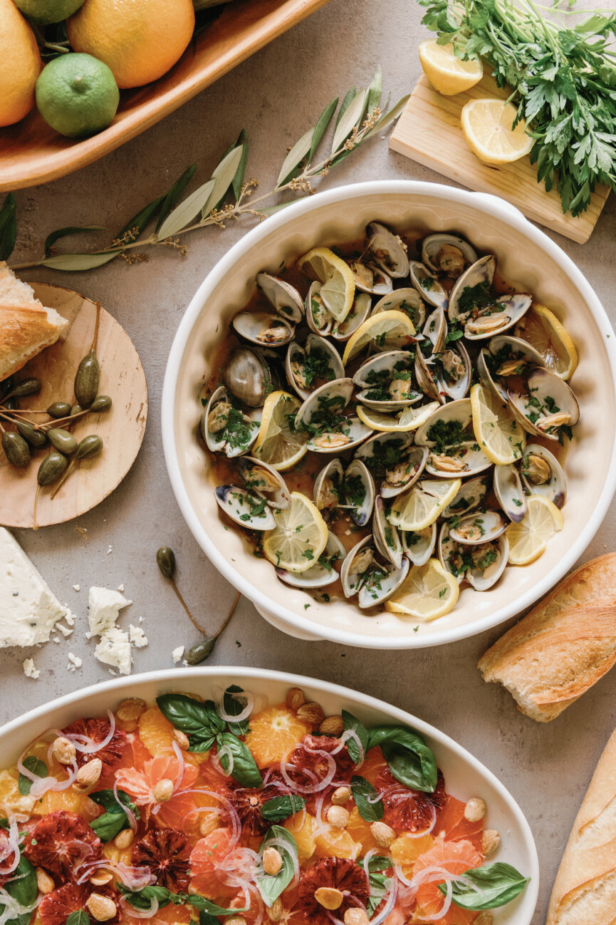 spanish outdoor party menu-mussels and clams, seafood