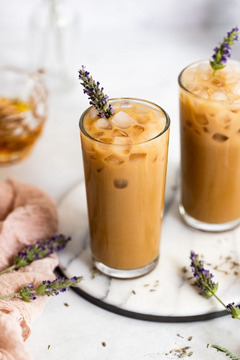 Iced Honey Lavender Latte With Oat Milk _father's day brunch