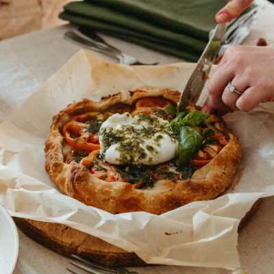 Heirloom Tomato and Burrata Galette