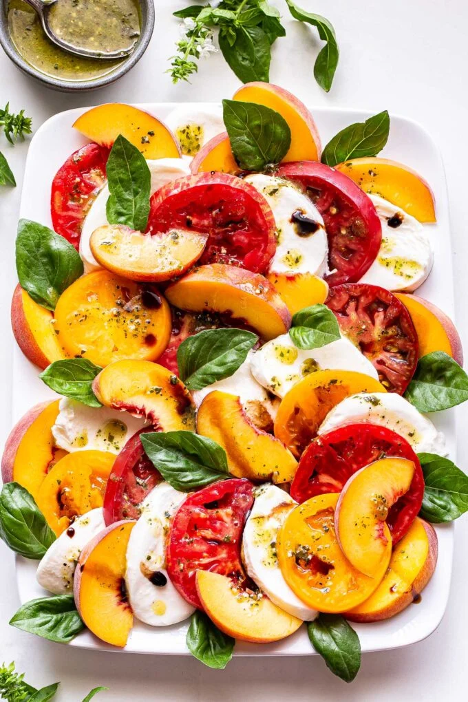 Peach Tomato Caprese Salad_no cook summer meals