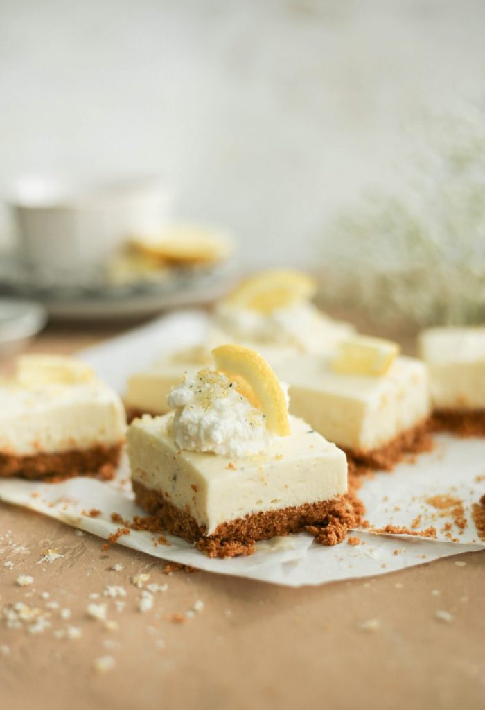 No Bake White Chocolate Lemon Cardamom Slices_4th of july desserts
