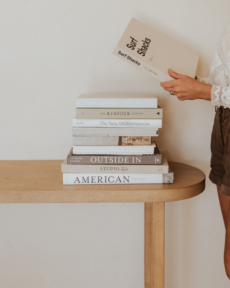 Camille Styles favorite coffee books stacked_how to get smarter