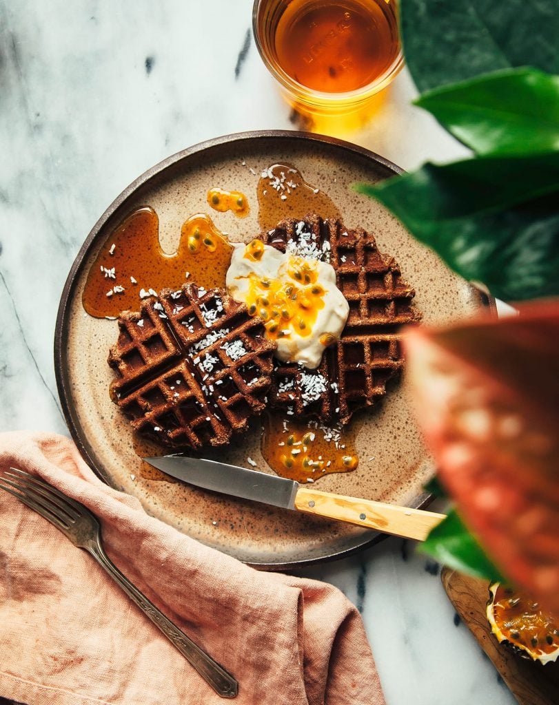 Gluten-Free Buckwheat Coconut Waffles With Cocoa_father's day brunch