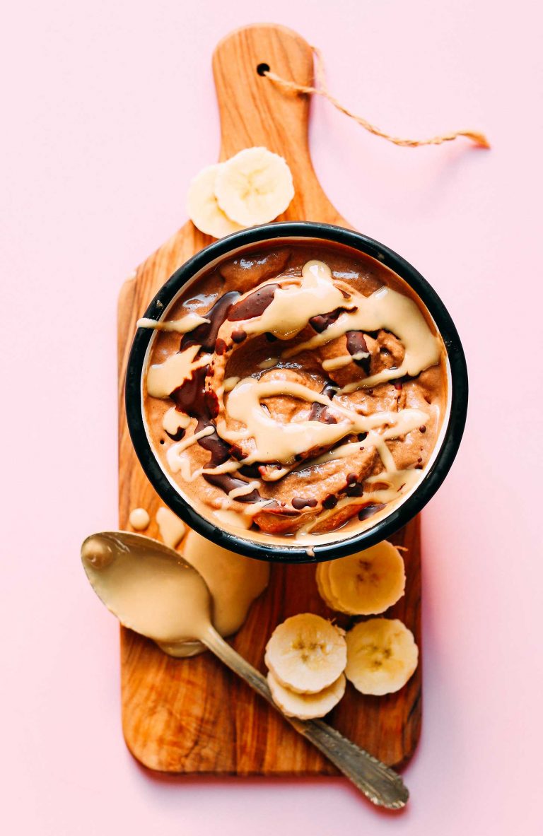 Chocolate Tahini Soft Serve_healthy ice cream recipe