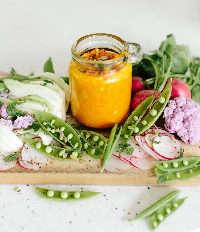 Carrot Turmeric Hummus With Veggies_pool party snacks