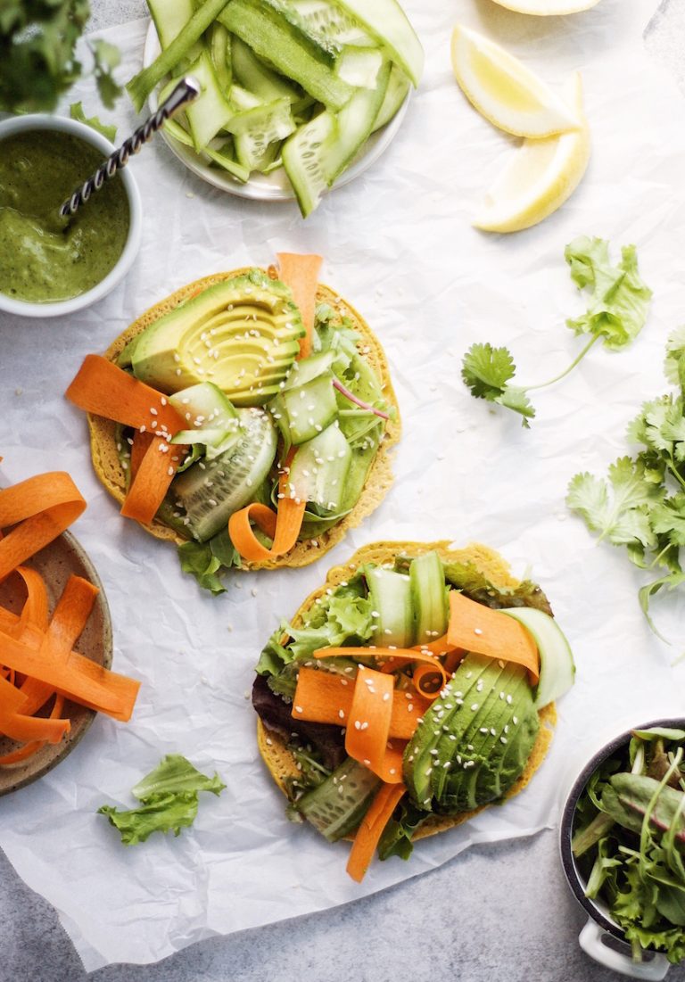 Salad-Topped Chickpea Socca Flatbread_alternative flours