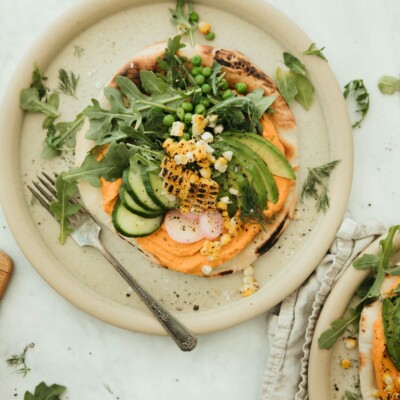 vegan flatbread recipe - summer vegetarian recipe