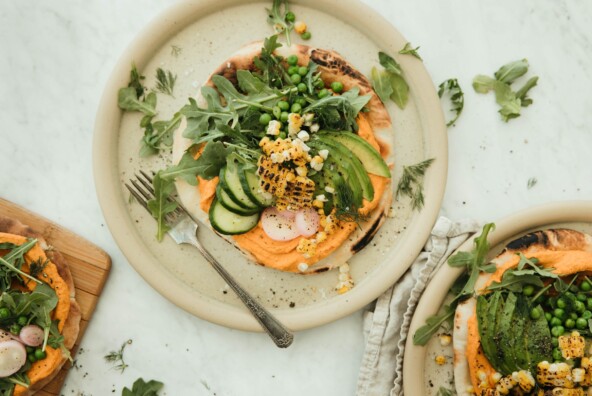 vegan flatbread recipe - summer vegetarian recipe