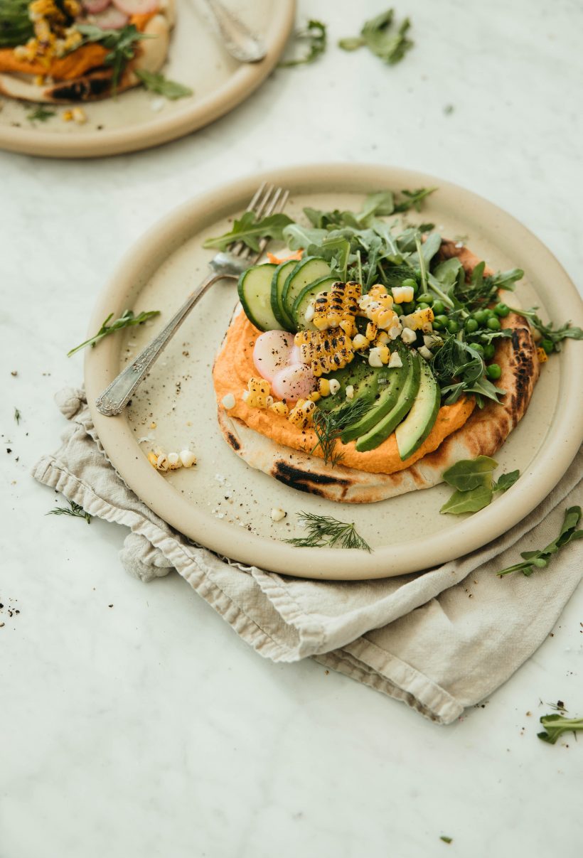 vegan flatbread recipe - summer vegetarian recipe