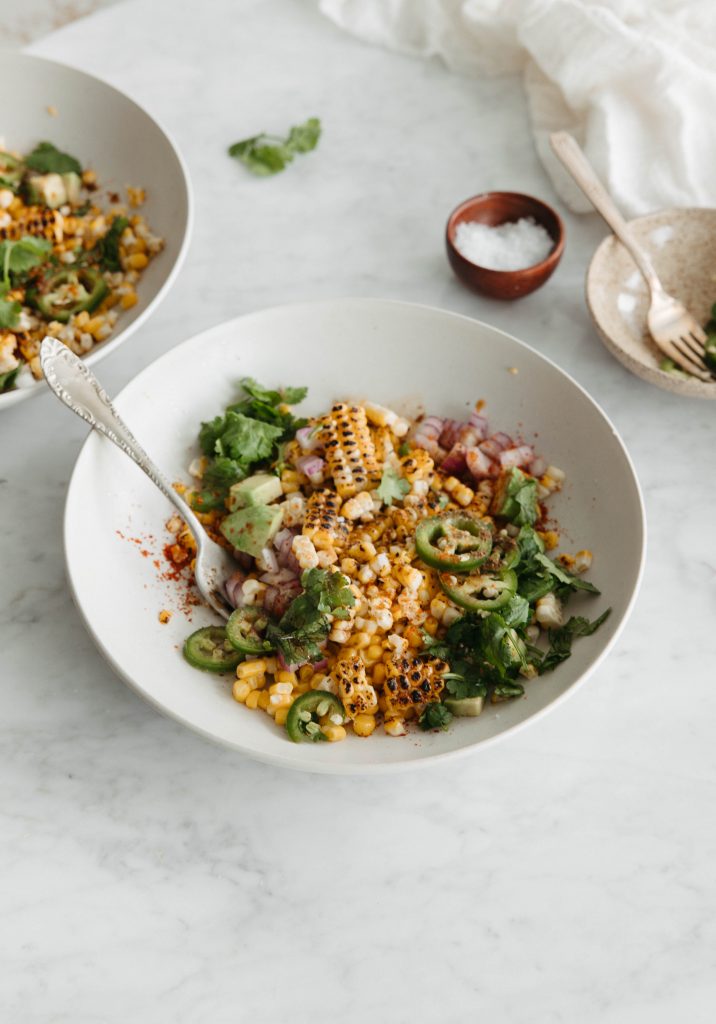 Masala bhutta corn salad_easy vegetarian meals for one