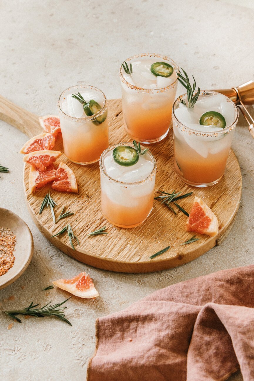 Camille Styles spicy mezcal paloma recipe