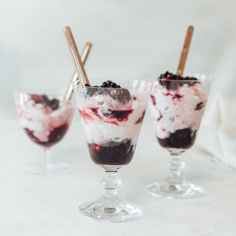 simple fruit fool dessert recipe, berries and cream, patriotic, fourth of july dessert