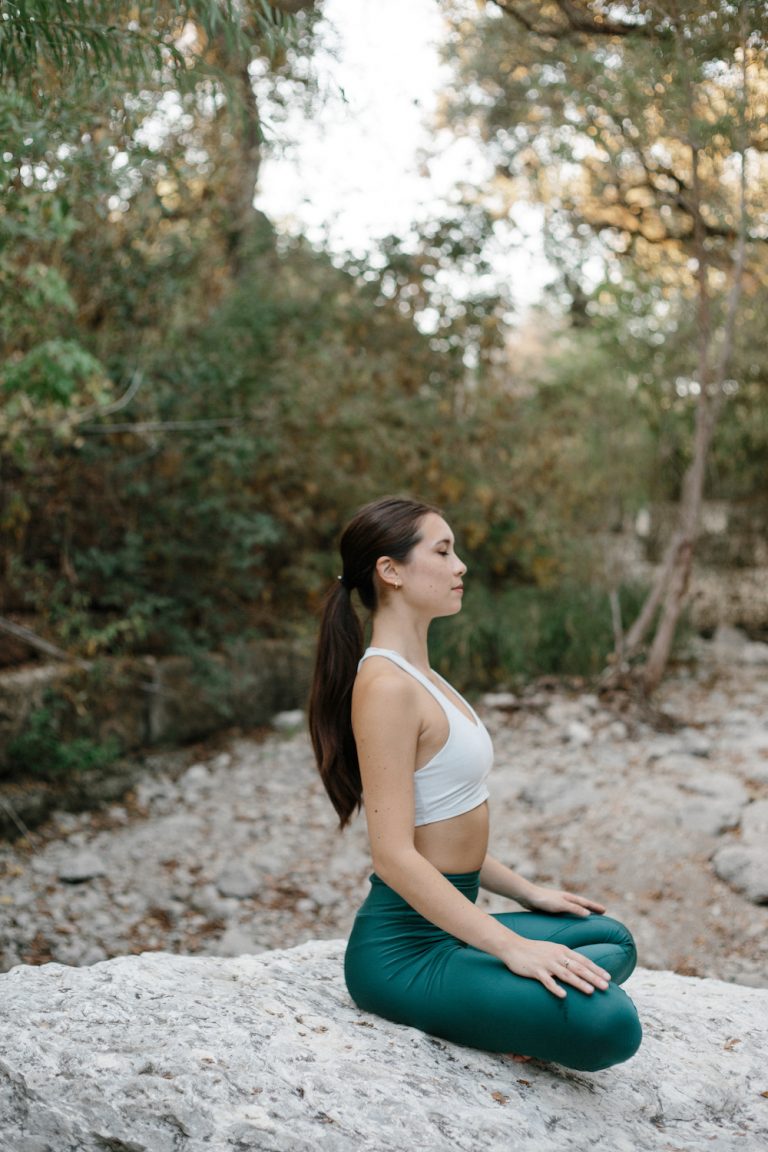 woman meditating summer wellness