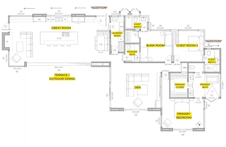 Plano de planta 2 de la casa de playa de Zuma