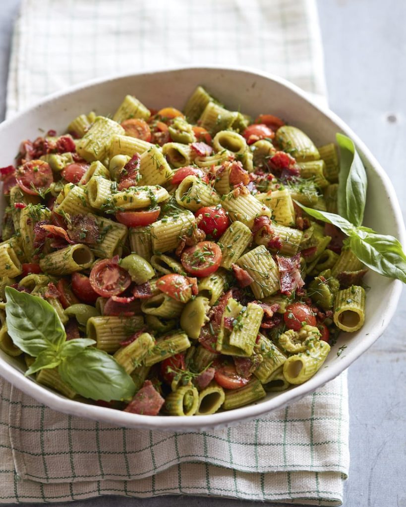 bacon pesto pasta salad_healthy pasta salad recipes