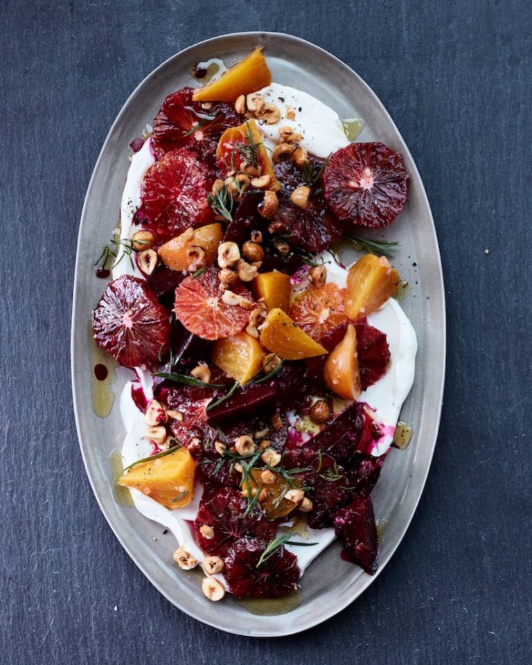 Blood Orange & Roasted Beet Salad With Yogurt, Tarragon, & Hazelnuts_foods that increase libido