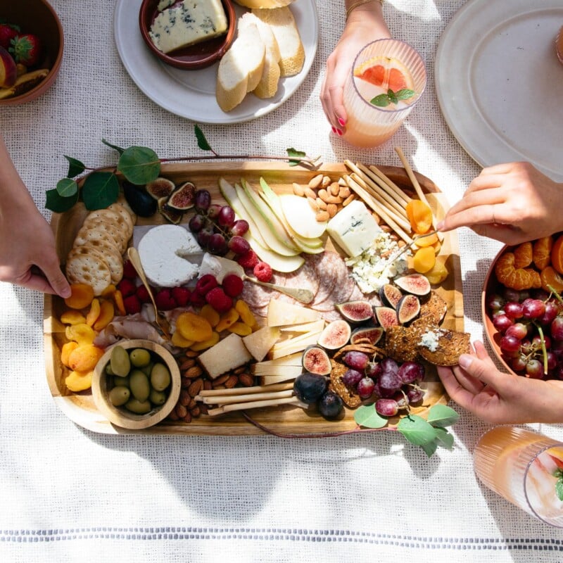 Appetizers cheese plate, high-low food and wine pairings