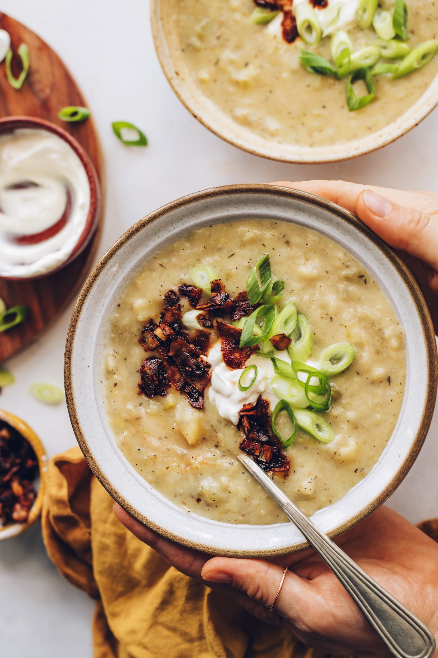 Creamy Vegan Potato Leek Soup_healthy fall soup recipes