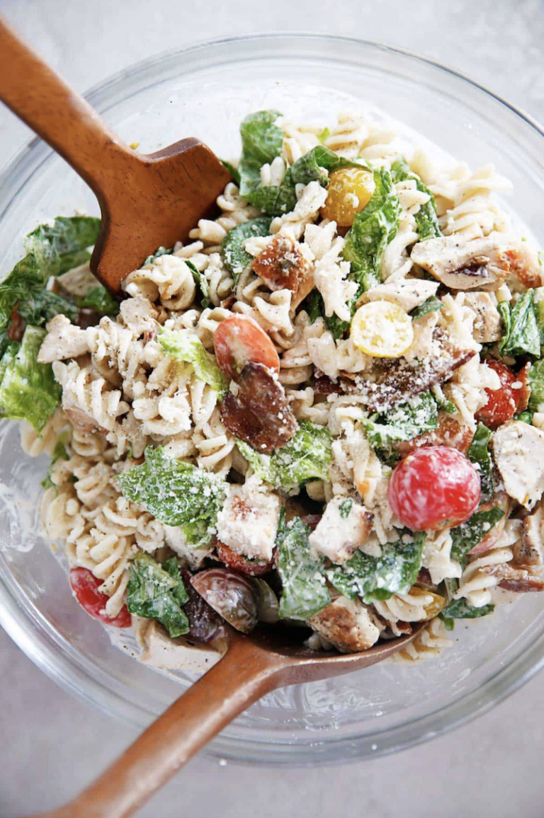 Gluten-Free Chicken Caesar Pasta Salad_healthy pasta salad recipes