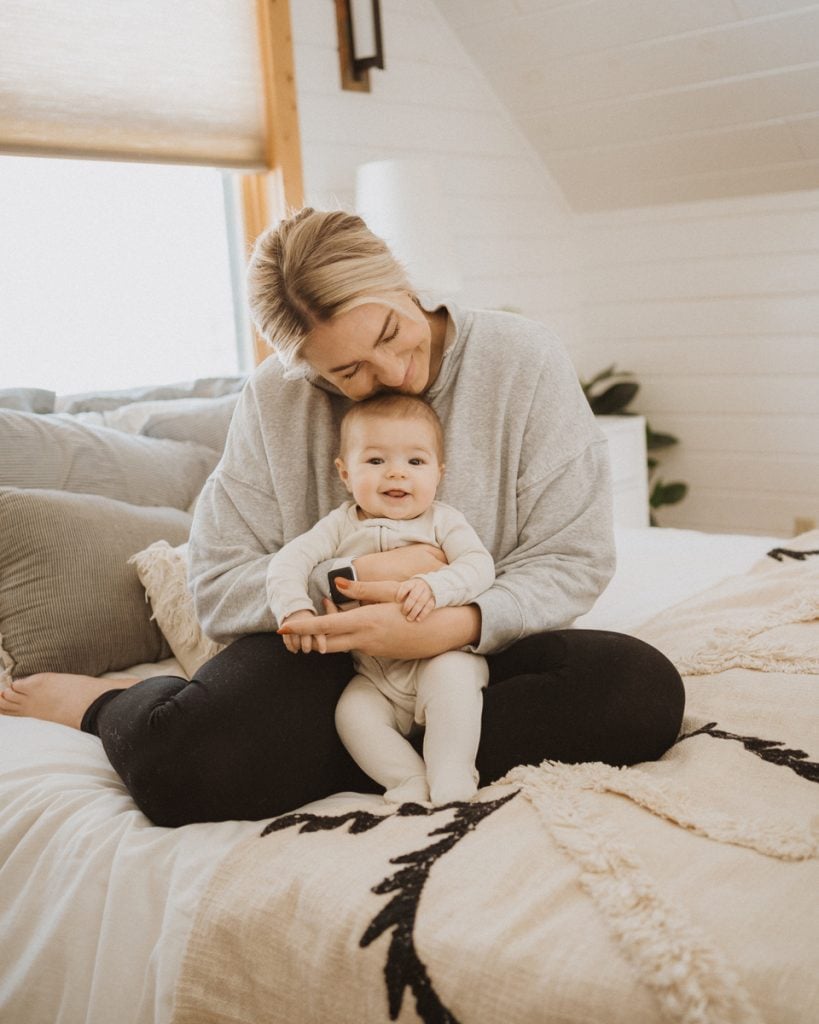 Jenna Kutcher with baby_best postnatal vitamin