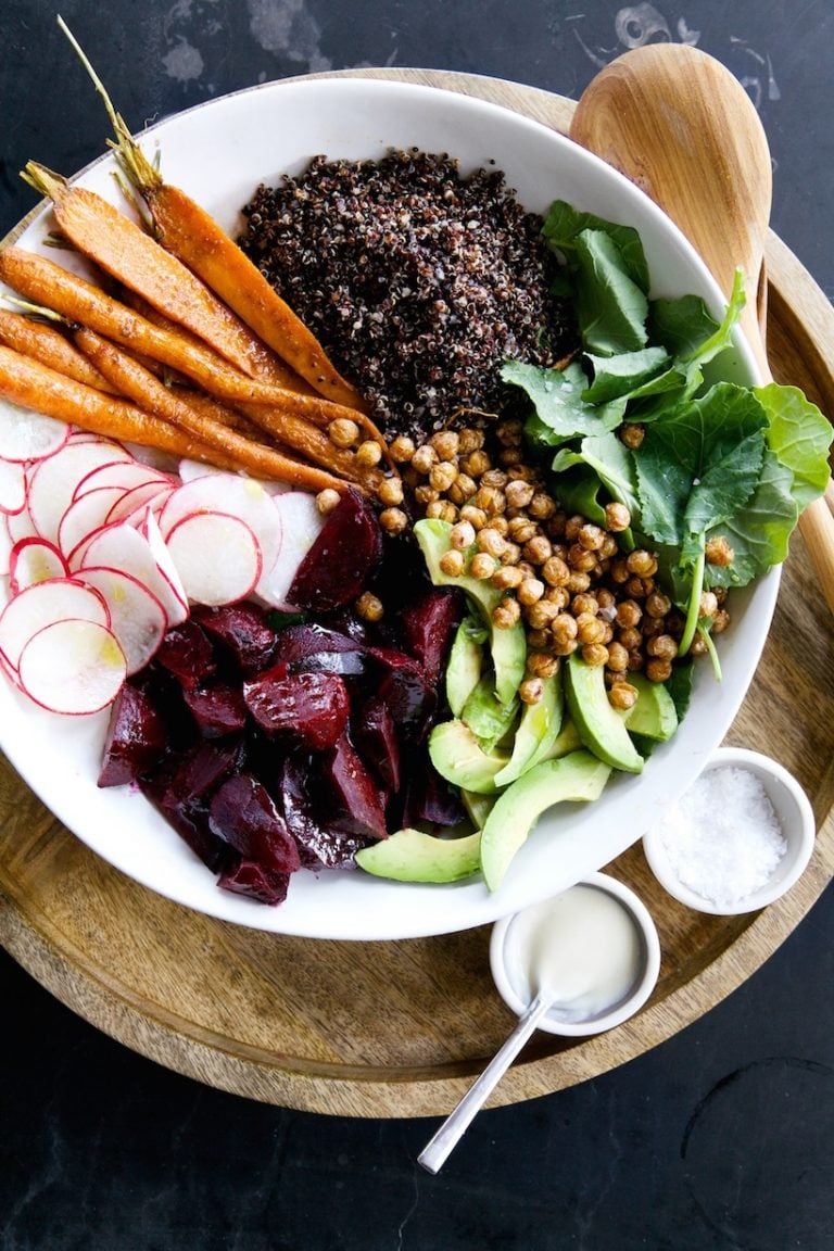 Root Vegetable & Quinoa Salad with Tahini-Maple Vinaigrette_foods that lower estrogen