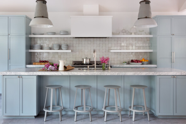 light blue kitchen cabinets